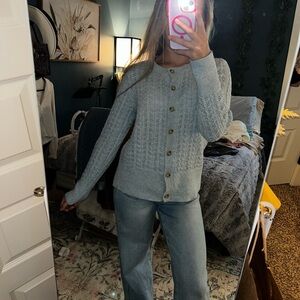 Croft & Barrow Light blue Button-Up Cardigan